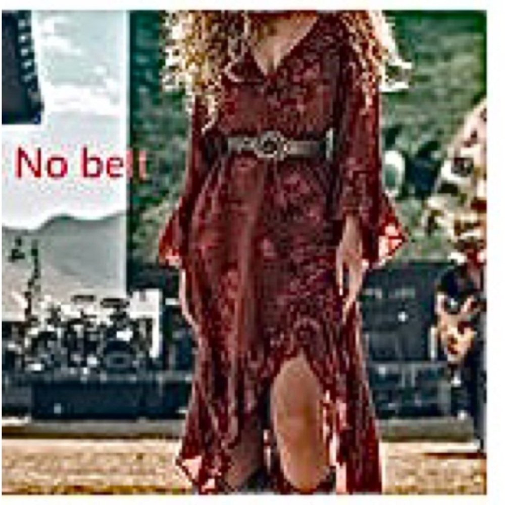 🆕Bohemian High Low Floral Dress in Brown. (No Belt.) Size L. NWT.